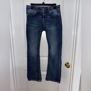 Miss Me Blue Denim Jeans Size 28 Bling Pockets